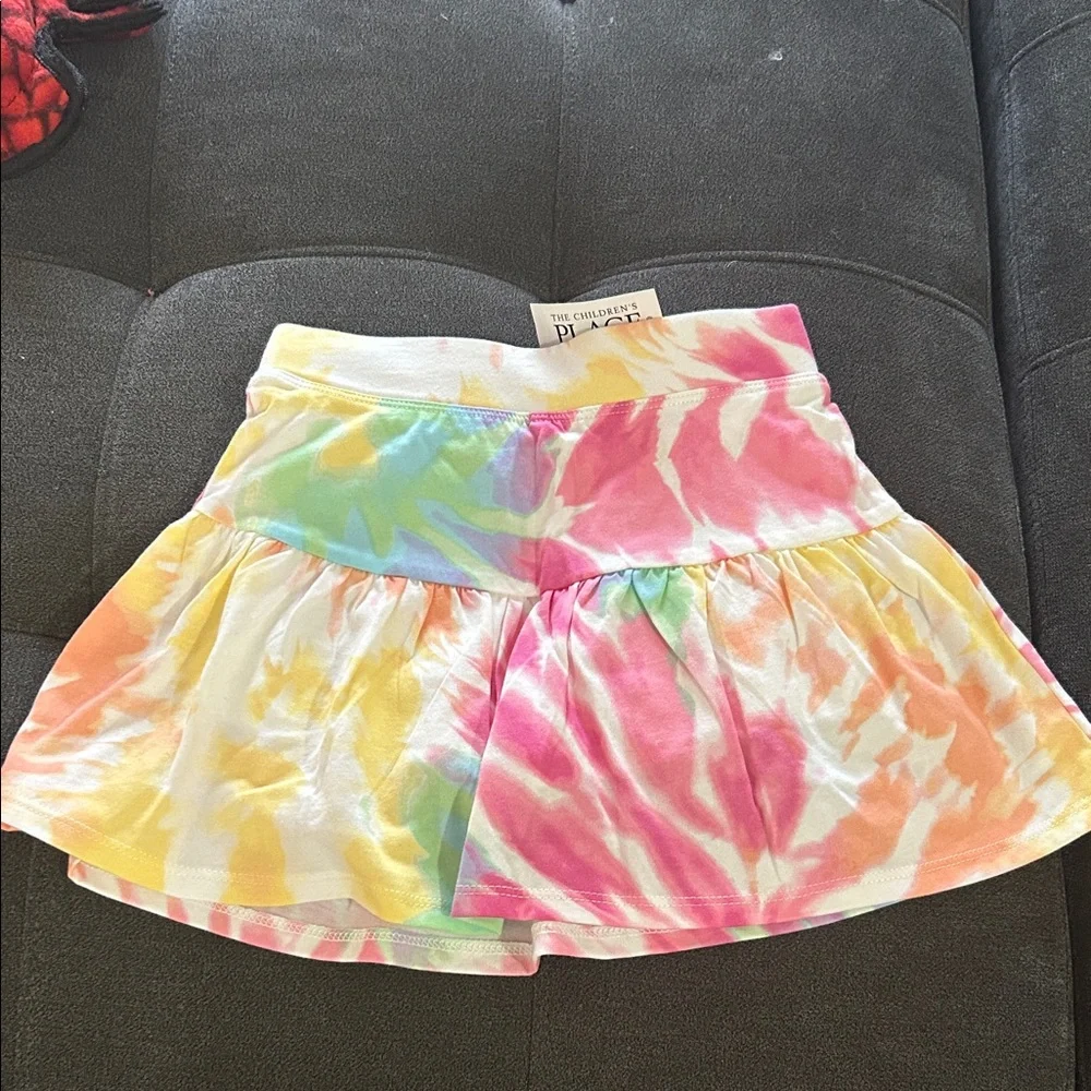 Rainbow Tie-Dye Skort with shorts attached underneath Children’s Place Size S - Picture 4 of 4